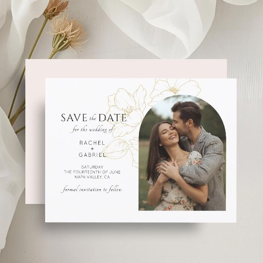 White & Pink | Boho Floral Wedding Save the Date