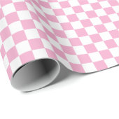 White & Pink Checkerboard Wrapping Paper Roll ラッピングペーパー (ロールコーナー)