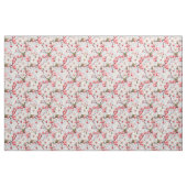 White & Pink Cherry Blossom Watercolor Fabric ファブリック (ファットクウォーター)
