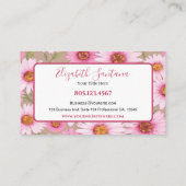 White Pink Daisy Floral 名刺 (裏面)