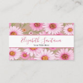 White Pink Daisy Floral 名刺 (正面)