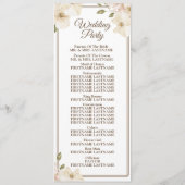 White Pink Floral Frame Greenery Modern Wedding プログラム (裏面)