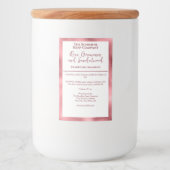 White pink foil waterproof cosmetics bottle label フードラベル (正面)