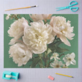  White/ Pink Peonies With Spring Flowers Decoupage 薄葉紙 (クラフト)