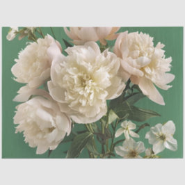  White/ Pink Peonies With Spring Flowers Decoupage 薄葉紙