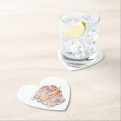 White Pink Roses Floral Cupcake Bridal Shower ペーパーコースター (インサイチュ)