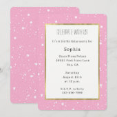 White Pink Sky of Stars Birthday   招待状 (正面/裏面)