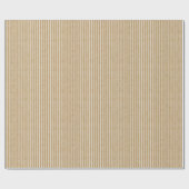 White Pinstripes Faux Rustic Tan Kraft Paper Look ラッピングペーパー (フラット)