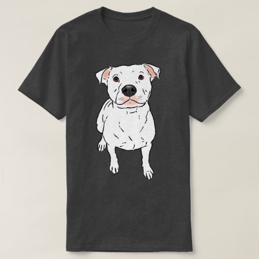 White Pit Bull, White Pittie, Pit Bull Lover, Pit  Tシャツ (デザイン正面)