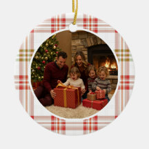 White Plaid Family Christmas