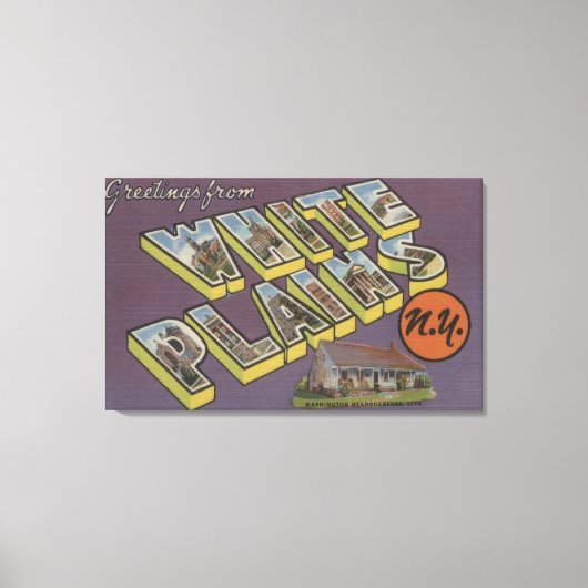 White Plains, New York - Large Letter Scenes キャンバスプリント (正面)