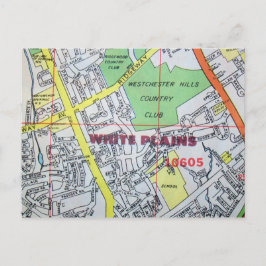 WHITE PLAINS, NYヴィンテージマップはがき ポストカード