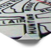 White Plains, NY Vintage Map Poster ポスター (角)