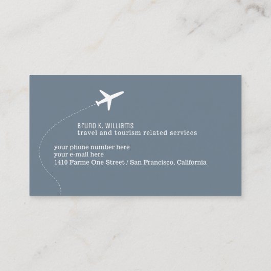 White Plane Blue Travel Agent 名刺 (裏面)