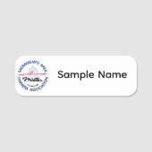 White Plastic SAMOA Name Tag 名札 (正面)