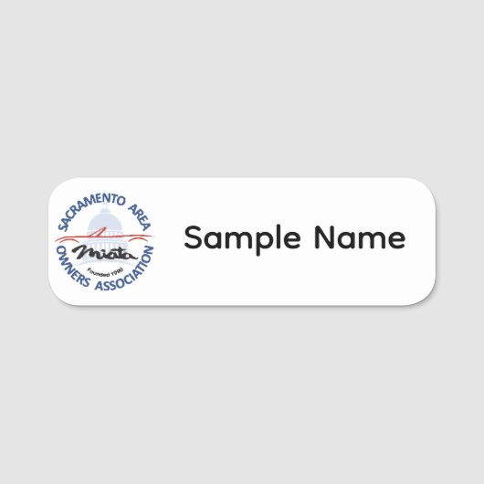 White Plastic SAMOA Name Tag 名札 (正面)