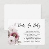 White Plum Floral Books for Baby Shower  エンクロージャーカード (正面/裏面)