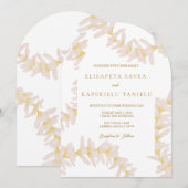 White Plumeria Invitation 招待状 (正面/裏面)