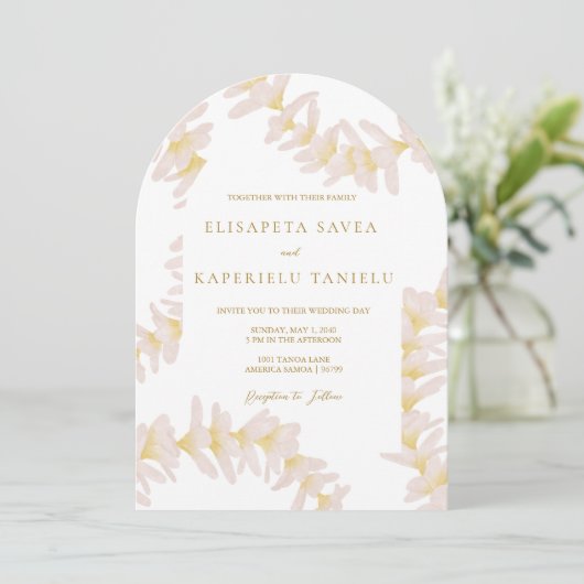 White Plumeria Invitation 招待状 (スタンド正面)