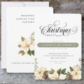White  Poinsettia Christmas Party  招待状