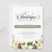 White  Poinsettia Christmas Party  招待状 (正面)