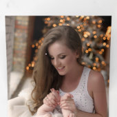 White Poinsettia, Greenery書道金ゴールド写真 三つ折りクリスマスカード (内部最初)