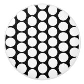 White Polka Dot Design セラミックノブ (正面)