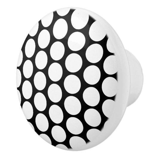 White Polka Dot Design セラミックノブ (右)