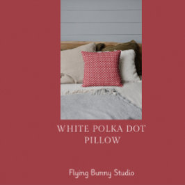 White Polka Dot On Red Throw Pillow クッション