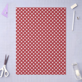 White Polka Dot On Red Tissue Paper 薄葉紙
