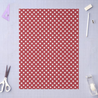 White Polka Dot On Red Tissue Paper 薄葉紙