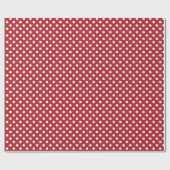 White Polka Dot on Red Wrapping Paper ラッピングペーパー (フラット)