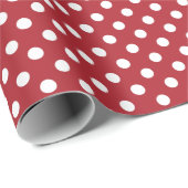 White Polka Dot on Red Wrapping Paper ラッピングペーパー (ロールコーナー)