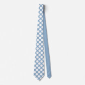 White Polka Dots on Baby Blue Custom Necktie ネクタイ (正面)