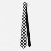 White Polka Dots on Black Custom Necktie ネクタイ (正面)