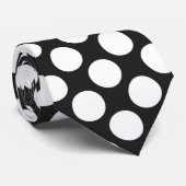 White Polka Dots on Black Custom Necktie ネクタイ (ロール)