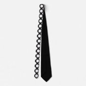 White Polka Dots on Black Custom Necktie ネクタイ (裏面)