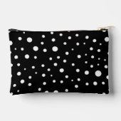 White Polka Dots on Black Small アクセサリーポーチ (裏面)