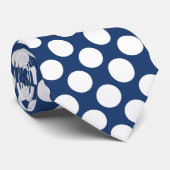 White Polka Dots on Blue Custom Necktie ネクタイ (ロール)