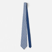 White Polka Dots on Blue Custom Necktie ネクタイ (正面)