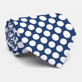 White Polka Dots on Blue Custom Necktie ネクタイ (ロール)