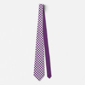 White Polka Dots on Deep Purple Custom Necktie ネクタイ (正面)