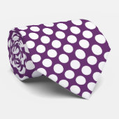 White Polka Dots on Deep Purple Custom Necktie ネクタイ (ロール)