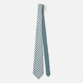 White Polka Dots on Dusty Blue Custom Necktie ネクタイ (正面)