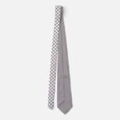 White Polka Dots on Gray Custom Necktie ネクタイ (裏面)