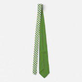White Polka Dots on Green Custom Necktie ネクタイ (裏面)