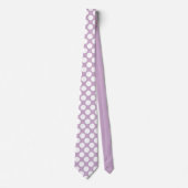 White Polka Dots on Lavender Custom Necktie ネクタイ (正面)