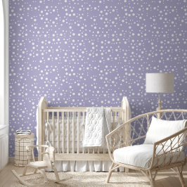 White Polka Dots on Pale Violet 壁紙