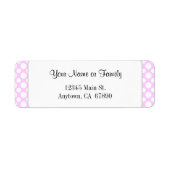 White Polka Dots on Pink Editable Return Address ラベル (正面)