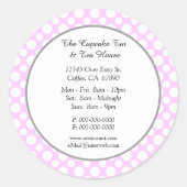 White Polka Dots on Pink Small Business Custom ラウンドシール (正面)